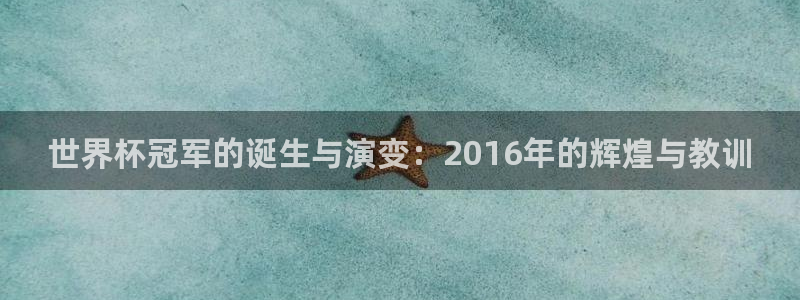 2026年足球世界杯赛程时间表：世界杯冠军的诞生与演变：2016年的辉煌与教训